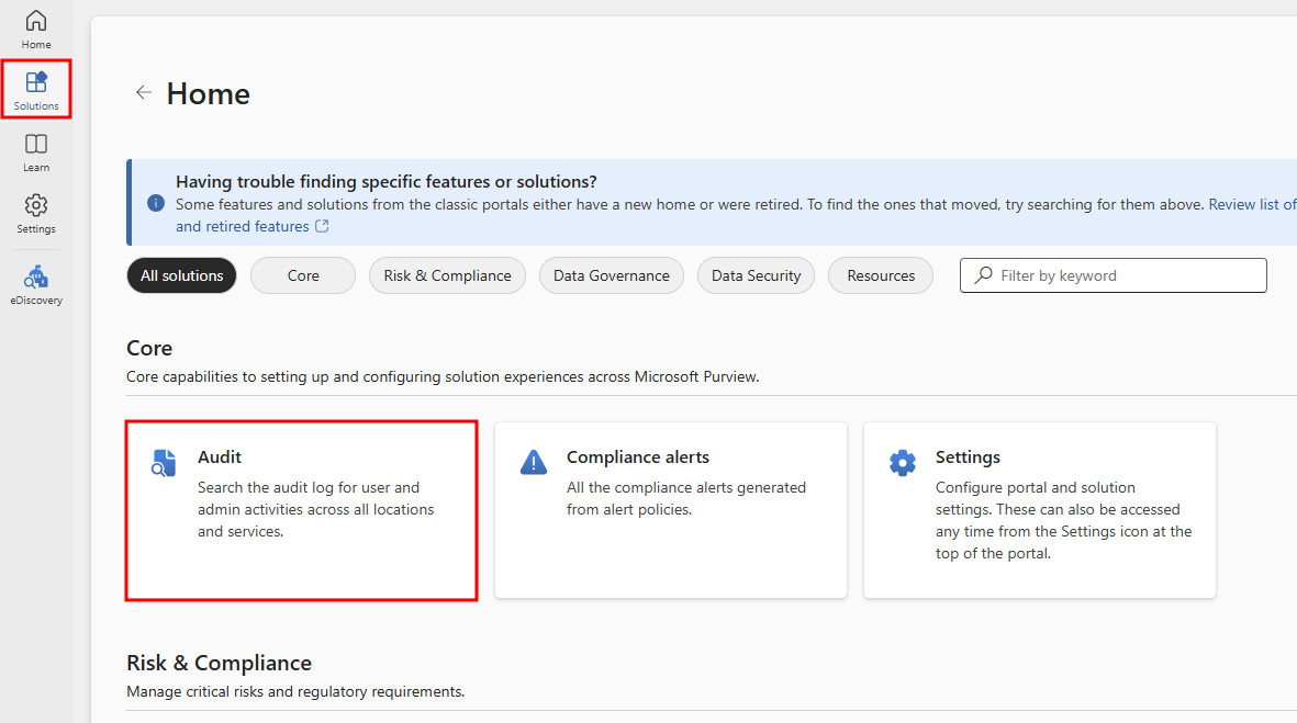 Microsoft Purview의 Audit 솔루션